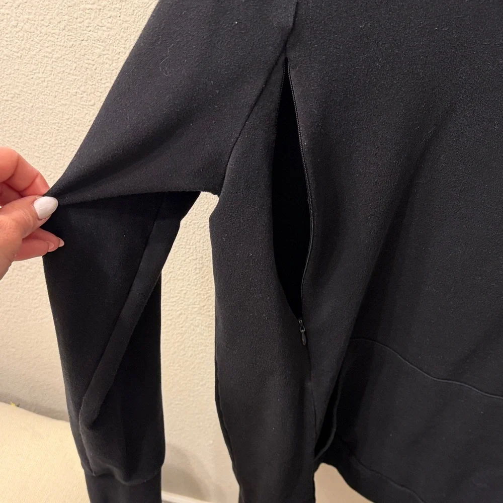Motherhood maternity Women’s Nursing Black Hooded Pullover Sweatshirt size Large - Picture 5 of 11